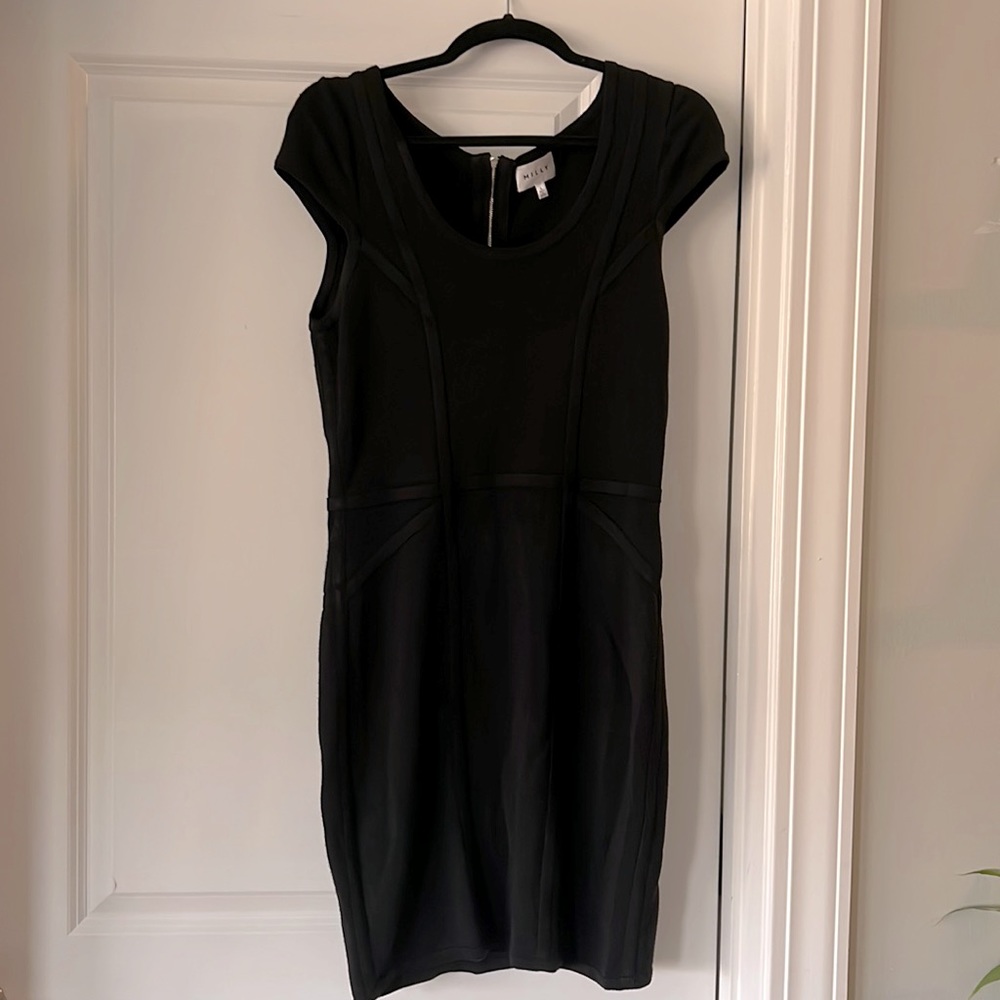 Milly black bodycon bandage knit dress